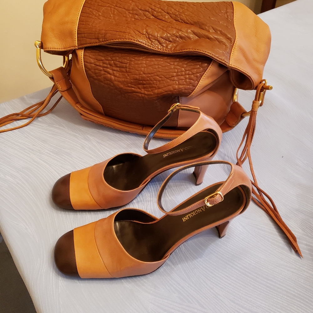 Kelsi Dagger Leather Bag with  Matching Size 8 1/2 Enzo Angelini Heels